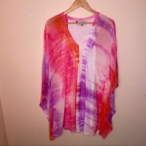 Jennifer Lopez Pink Purple WaterColor Tunic Medium